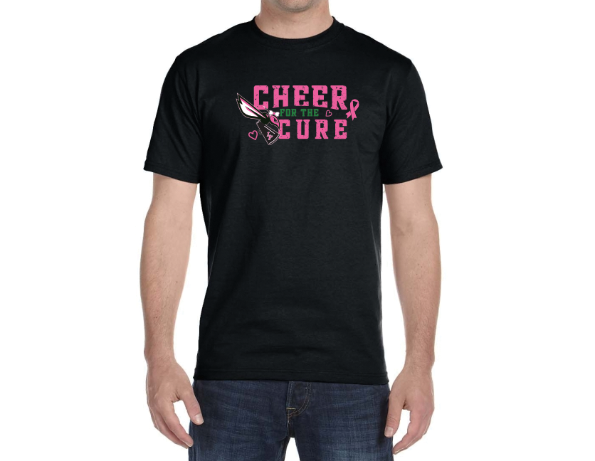 Cheer for a Cure Breast Cancer Awareness  Short Sleeve Tee - PRINTED
