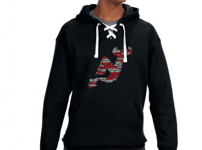 NJ Hockey Word Cloud Lace Hoodie