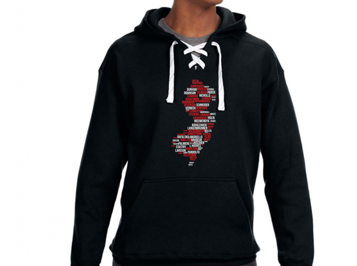 NJ Hockey Word Cloud Lace Hoodie
