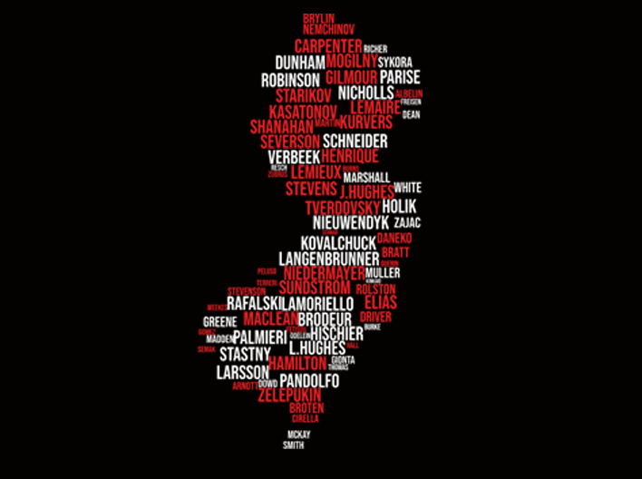 NJ Hockey Logo Player Word Cloud Regular Hoodie