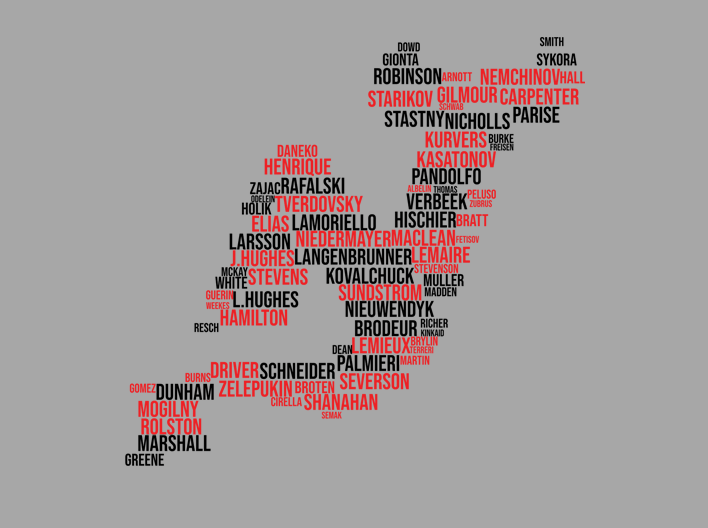 NJ Hockey Logo Player Word Cloud Regular Hoodie