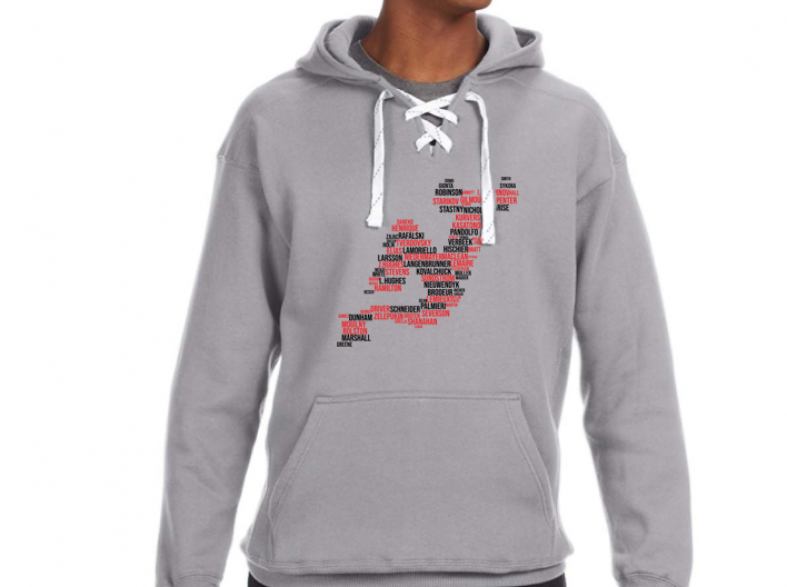 NJ Hockey Word Cloud Lace Hoodie