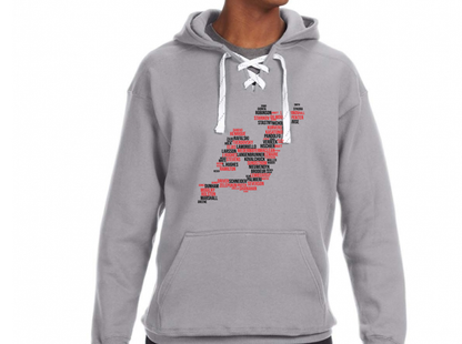 NJ Hockey Word Cloud Lace Hoodie