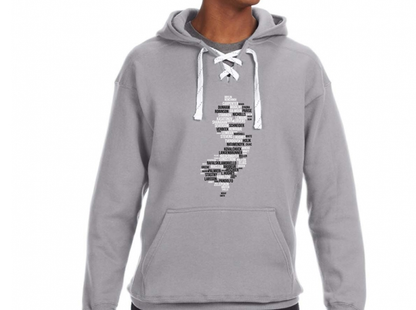 NJ Hockey Word Cloud Lace Hoodie