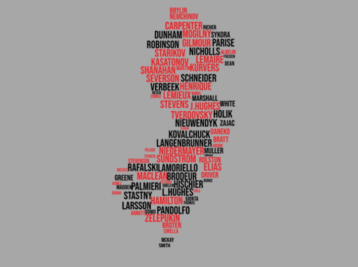 NJ Hockey Logo Player Word Cloud Regular Hoodie