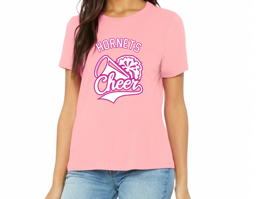 Pink Bella & Canvas Women's Cheer Logo Tee