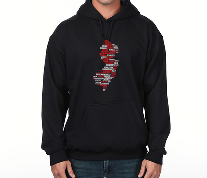 NJ Hockey Logo Player Word Cloud Regular Hoodie