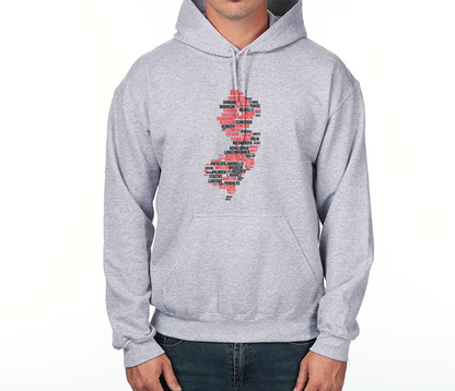 NJ Hockey Logo Player Word Cloud Regular Hoodie
