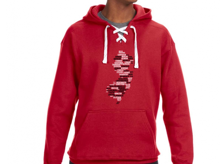 NJ Hockey Word Cloud Lace Hoodie